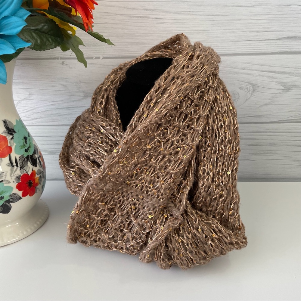 Minicci Infinity scarf-copper & Tan.